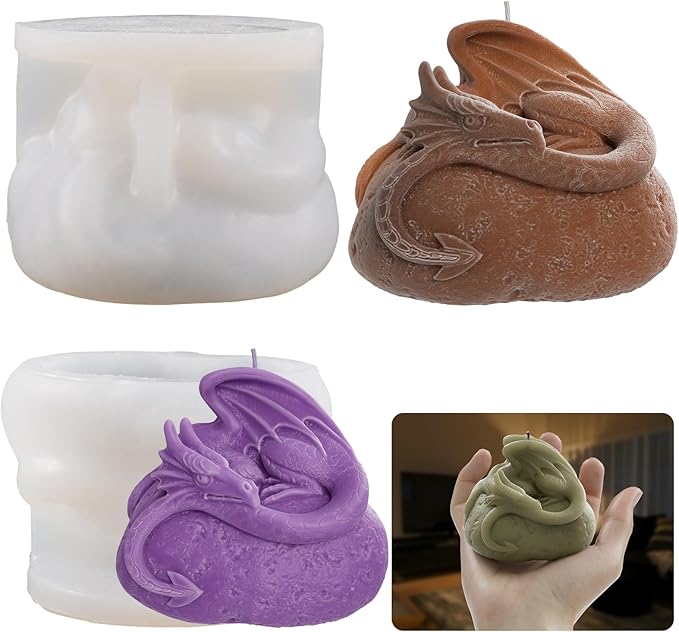 Flying Dragon Mold Stone Dragon Mold Animal Candle Mold Dragon Resin Casting Mold Resin Making Molds Silicone Mold for Candle Home Decorate Mold Candle Making Mold 3D Animal Mold Clay Mold