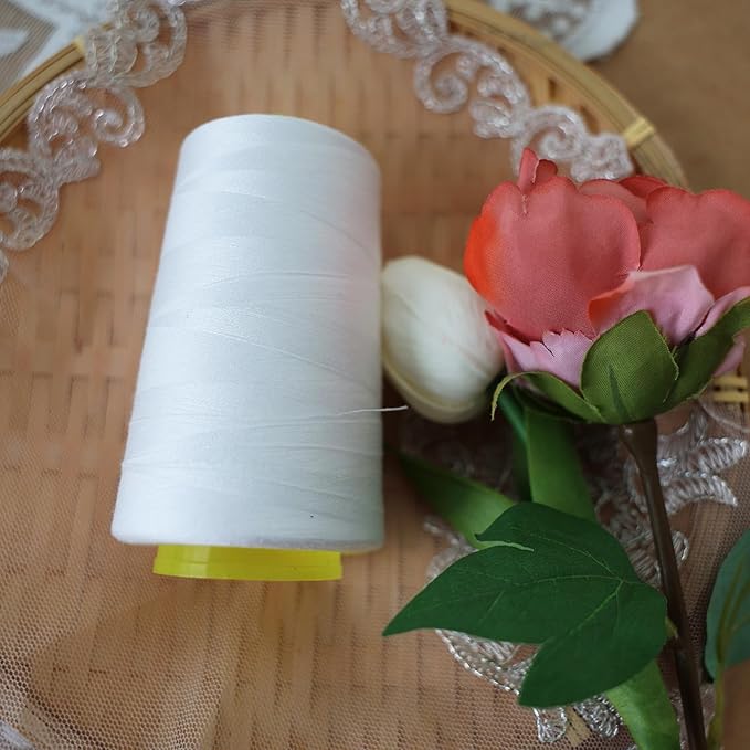 Black & White Sewing Thread, 8PCS 40S/2 3000 Yard Spool Serger Thread, All Purpose Polyester Thread Serger Thread Cones