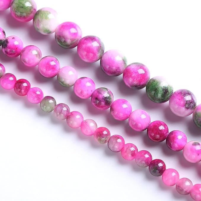4MM 86PCS Pink Green Persian Jade Spacer Loose Beads for Jewelry Making DIY Bracelet Necklace