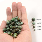 NCB 200PCS 8mm Natural African Turquoise Gemstone Round Spacer Loose Beads for Jewelry Making with Crystal Stretch Cord (African Turquoise, 8mm 200Beads)