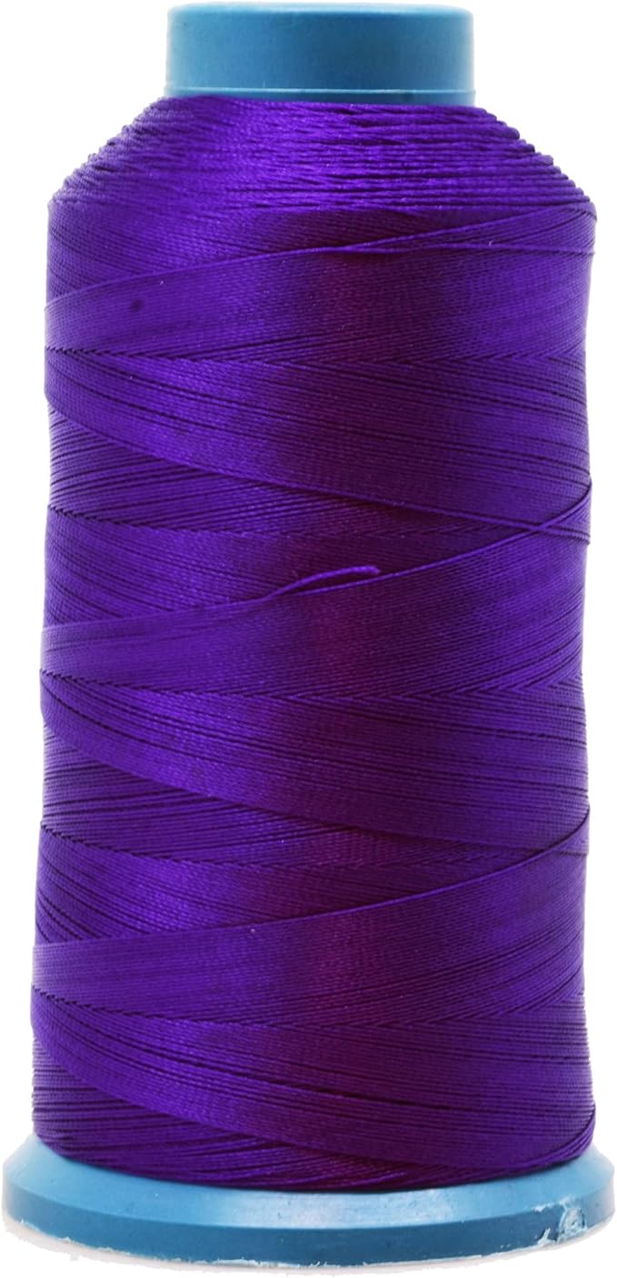 Mandala Crafts Bonded Nylon Thread True Purple Heavy Duty Sewing Threads - 1500 YDs Size 69 210D T70 Tex 70 Thread for Leather, Jeans, Weaving, Outdoor, Marine, Upholstery