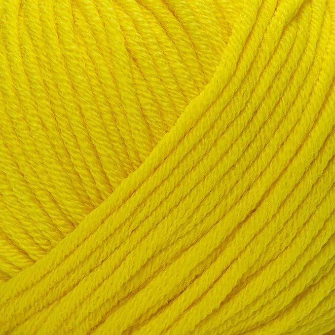 Estako Wool 98 (4- Skeins Pack) 100% Superwash Merino Wool Medium Worsted Weight Soft Knitting and Crochet Yarn (4 x 1.76 oz) (4 x 98 yds) (6366-Yellow)