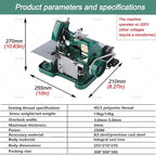 High-Speed Overlock Serger Machine with Stepless Speed Adjustment,250w Motor,3000 SPM,Adjustable Stitch Length and Width,Ideal for Edging,Seaming,and Decorative Stitching Blue