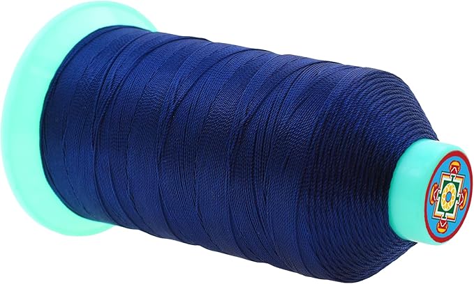 Mandala Crafts Bonded Nylon Thread Dark Blue Heavy Duty Sewing Threads - 800 YDs Size 207 630D T210 Tex 210 Thread for Leather Jeans Weaving Outdoor Marine Upholstery Threads