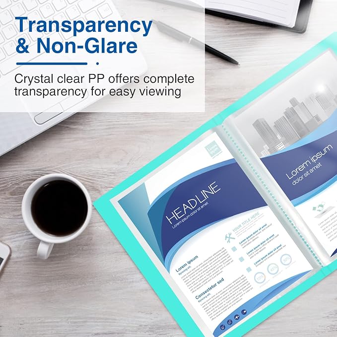 Sooez Art Portfolios 11"x17", Large Portfolio Folder with 30 Pockets & Black Inner Sheets, Display 60 Pages, 11 x 17 Presentation Book for Artwork Storage, Binder with Plastic Sleeves for Artist