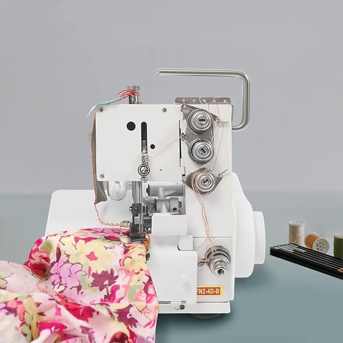 Four-thread Overlocking Machine,Professional Serger Sewing Machine,Max Sewing Speed: 1200 Stitches/min,Needle Pitch: 2.5-3.2mm/0.1-0.13in,for Cotton,Silk,Denim