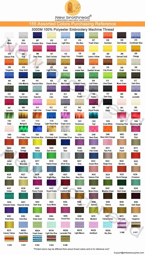 New brothread - Single Huge Spool 5000M Each Polyester Embroidery Machine Thread 40WT for Commercial and Domestic Machines - Flesh