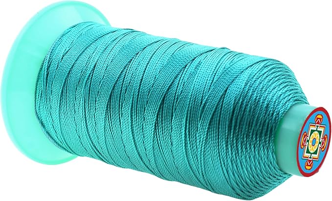 Mandala Crafts Bonded Nylon Thread Turquoise Heavy Duty Sewing Threads - 415 YDs Size 346 210D T350 Tex 350 Thread for Leather Jeans Weaving Outdoor Marine Upholstery Threads