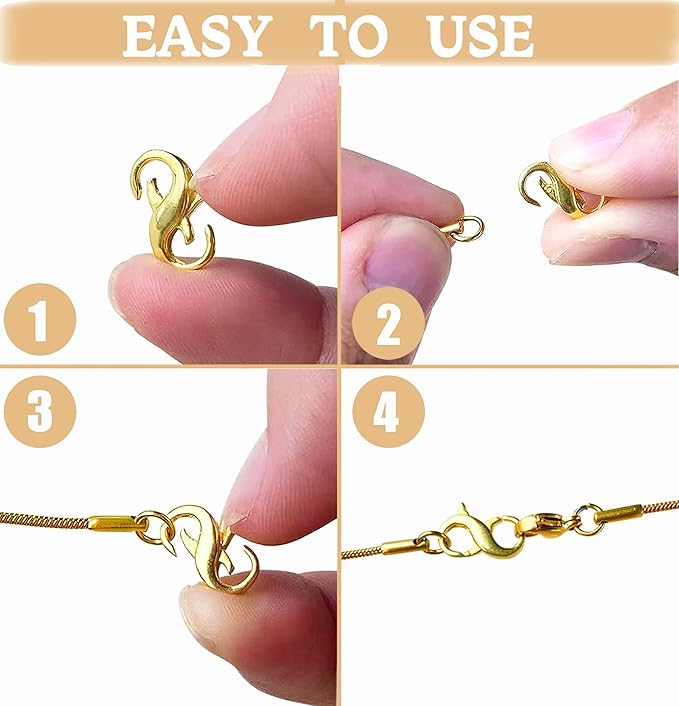 Double Opening Lobster Clasp 316 Stainless Steel Silver and Gold Pleted Necklace Bracelet Extender Clasps and Closures for DIY Jewelry