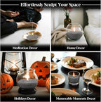 Gray Snow Pearled-Candles with Wicks - DIY Candle Sand,Pearled Sand Wax with Wicks,Pearled Wax,Refillable for Weddings,Partie,Halloween,Christmas,Thanksgiving