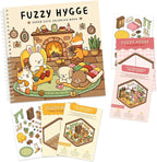 Fuzzy Hygge Coloring Book with 2 Sets of Miniature Sticker Scenes for Adults & Teens (Fuzzy Hygge)