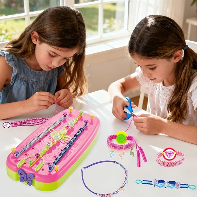 Friendship Bracelet Making Kit for Girls,Arts and Crafts for Kids Ages 8-12,String Maker Tool Gifts Toys for 6 7 8 9 10 11 12+ Year Old Girl On Christmas Birthday
