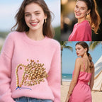 Ceramic Round Porcelain Beads Flower Porcelain Spacer Bead Craft Beads Ornamenets for DIY Jewelry Necklace Bracelet DIY Crafts for Women Above 12 Years Old 100 pcs