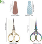 BIHRTC 2 Pairs 3.6 Inch Sewing Scissors with Leather Cover - Stainless Steel Sharp Tip Needlepoint Scissors for Sewing, Crafting, Art Work & Threading