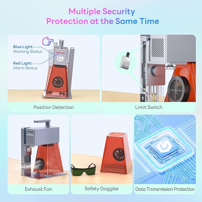 Longer Nano Pro 12W Portable Laser Engraver – High-Speed (5000mm/s) Engraving & Cutting for Wood, Acrylic, Leather, Metal, Ceramics, Precision 0.01mm, LightBurn Compatible, Safe & Easy Setup