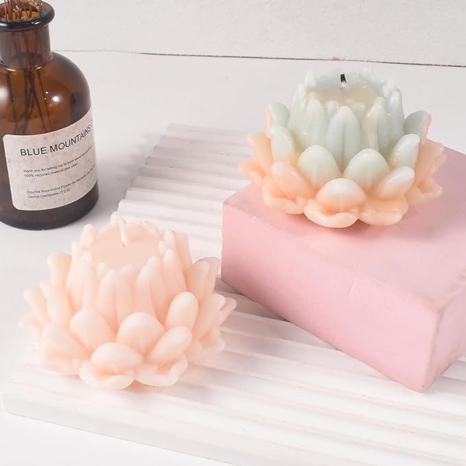 Lotus Flower Mold Lotus Flower Resin Mold - Resin Casting Silicone Molds for Home Decor & Candle Making Wave Spiral Mold