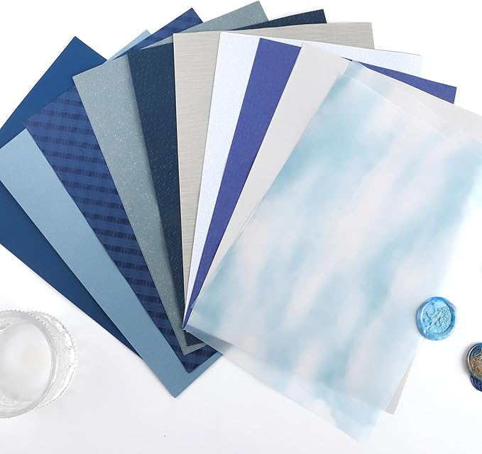 30 sheets Textured art Paper Assorted Set 5.8x8.3 Inch A5 mixed Special Craft Paper for Scrapbooking Junk Journaling Supplies dialy Plan gift Card Embellishments work (Clear)