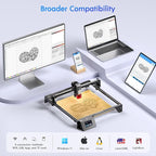 LONGER RAY5 5W Laser Engraver with Air Assist & LightBurn Camera, Auto Positioning & Capture, High-Precision Laser Cutter for Wood, Metal, Acrylic, Tumblers & Cylindrical Objects