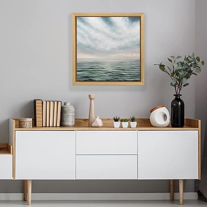 Ampersand Floaterframe Readymade Frame for Flat and 1 1/2" Deep Wood Panel and Canvas Artwork, Paintings, Prints, and More, 11"x14", Maple Bold