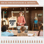 100 Pcs Charcoal Pencils Drawing Set, Charcoal Pencils bulk for Drawing Sketching Shading Blending Portrait Beginners and Artists(White,White Style)