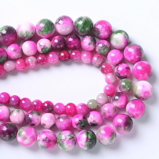 6MM 60PCS Pink Green Persian Jade Spacer Loose Beads for Jewelry Making DIY Bracelet Necklace