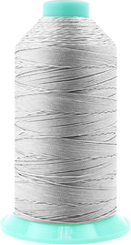 Mandala Crafts Bonded Nylon Thread Silver Heavy Duty Sewing Threads - 800 YDs Size 277 840D T270 Tex 270 Thread for Leather Jeans Weaving Outdoor Marine Upholstery Threads