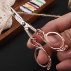 Embroidery Scissors, Small Precision Sewing Scissor Sharp Pointed Tip Detail Shears for Craft Art Needlework Threading Cutting, 4.5in Rose Gold Vintage Style