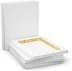GOTIDEAL Stretched Canvas, 12x16 Inch Set of 6, Primed White - 100% Cotton Artist Canvas Boards for Painting, Acrylic Pouring, Oil Paint Dry & Wet Art Media