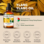 KUKKA Ylang-Ylang Essential Oils - 4 Fl Oz - for Hair, Skin, Diffuser, Aromatherapy & DIY Soap Making Scent