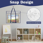 3 Pcs Large PVC Poster Storage Bag, Bulletin Board Holder, Art Portfolio Case with Pockets, Transparent Organizer for Teacher Classroom Organization, 3 Color (25" X 31")