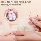 uxcell 3.53oz Wool Roving Yarn, Needle Felting Wool Fiber DIY Craft Needle Wet Felting Supplies for Blending Weaving Handcrafts, Light Coffee