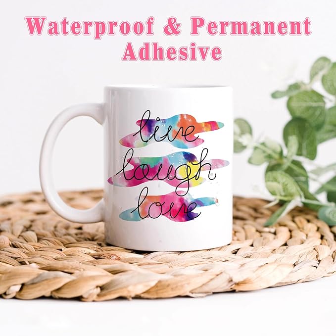 Tie Dye Permanent Vinyl Roll- 12'' x 8ft Red Clouds Permanent Adhesive Vinyl for Mugs Decors Self Adhesive Sticker