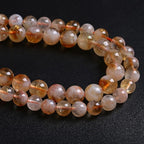 6MM 60PCS Natural Stone Citrine A Grade Quartz Crystal Loose Beads for Jewelry Making DIY Bracelet Necklace 1 Strand 15’’