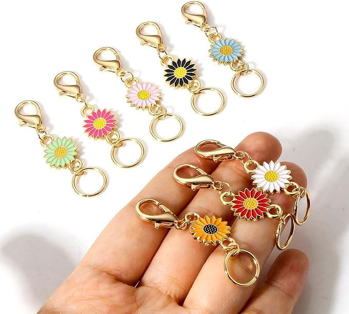 DoreenBeads Stitch Markers for Crocheting and Knitting, Alloy Enamel Crochet Marker Crochet Gifts for Knitting Weaving Sewing Accessories Quilting Jewelry Making