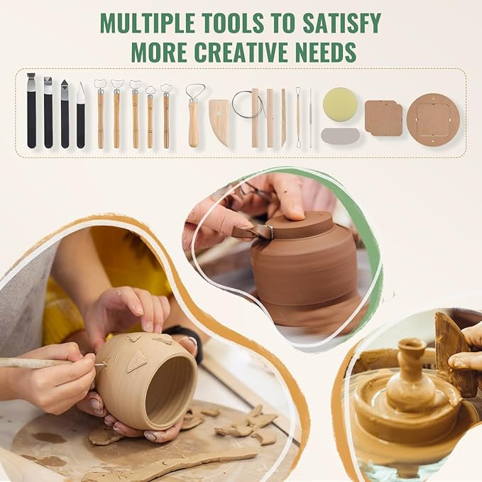 Huanyu Pottery Wheel Machine with 12" Bat System Foot Pedal Control Multiple Art DIY Sculpting Tool Kit Ceramic Wheel Clay Machine for Adult (Green)