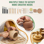 Huanyu Pottery Wheel Machine with 12" Bat System Foot Pedal Control Multiple Art DIY Sculpting Tool Kit Ceramic Wheel Clay Machine for Adult (Green)