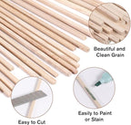 1/4" x 12" 50PCS Square Wooden Dowel Rods Small Wood Square Dowel Unfinished Bamboo Craft Hardwood Sticks Wooden Strips for Arts and DIYers, DIY Projects Home Decor Woodworking