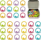 Wonafa 50 Pcs Helical-Shaped Crochet Markers Ring,Boxed Crochet Rings,Multicolor Metal Stitch Markers Knitting Stitch Markers for Sewing Knitting DIY and Handmade Crafts (Spiral-50Pcs)