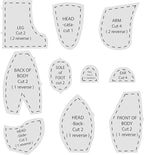 10 Pcs Memory Bear Patterns for Easy Sewing Template, Acrylic Material Ruler Set for Beginners with Instructions, Preserve Your Memories, Large Stencil for Home Cutting & Quilting Art Craft, L 15 Inch