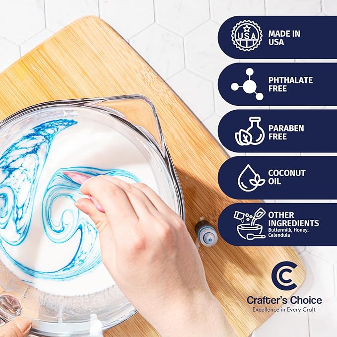 Crafter's Choice Detergent Free Melt and Pour Soap Base for Soap Making and DIY Crafting Projects, SLS/SLES Free, 2LB Block (Baby Buttermilk)