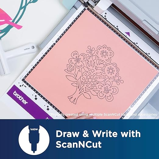 Brother ScanNCut SDX125E Electronic DIY Cutting Machine with Scanner, Plus Universal Pen Holder and Color Pen Set