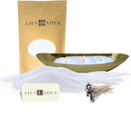 LILY LADUE 1lb/16OZ Pearled Candles Sand and Wicks with Gold Bowl - White Unscented Plant-Based Pearl Sand Wax with 24 Wicks, Gift-Ready DIY Candle Making Kit with Reusable Powder Wax Beads