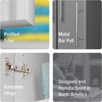 Prepac Elite Tall Garage Storage Cabinet & Pantry Storage Cupboard, 2-Door Freestanding Bathroom or Pantry Cabinet with Adjustable Shelves, 16" D x 32" W x 65" H, Light Gray