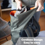 Cordless Electric Scissors, 4V Box Cutter & Cardboard Cutter with 2 Titanium Blades - Rotary Cutter with LED Light for Fabric, Leather, Carpet, Plastic, Crafting + Storage Case (Grey)