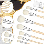 10 PCS Pottery Glaze Brushes Glazing Goat Hair Blending Brush Painting Ceramic Brushes Paintbrush Underglaze Brush Art Paintbrush Tool for Canvas Oil Pottery Canvas