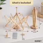 Olikraft Wooden Yarn Swift | Lightweight Reverse Yarn Umbrella Swifts | Ball Swift | Skein Winder | No Clamp Required (Patented)