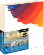Ampersand Art Supply Gesso Wood Painting Panel: Museum Series Gessobord, 12" x 12", 3/4" Cradled Profile
