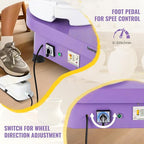 Huanyu Pottery Wheel Machine with 12" Bat System Foot Pedal Control Multiple Art DIY Sculpting Tool Kit Ceramic Wheel Clay Machine for Adult (Purple)