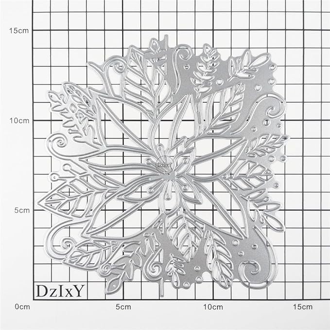 DzIxY Christmas Hollow Flowers Metal Cutting Dies for Card Making Kit Embossing Paper Die Cuts Scrapbook Machine Stencils Storage Pockets Supplies