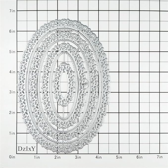 DzIxY Oval Hollow Lace Background Metal Cutting Dies for Card Making Kit Embossing Paper Die Cuts Set Scrapbook Stencils Supplies Machine Templates